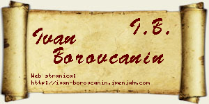 Ivan Borovčanin vizit kartica